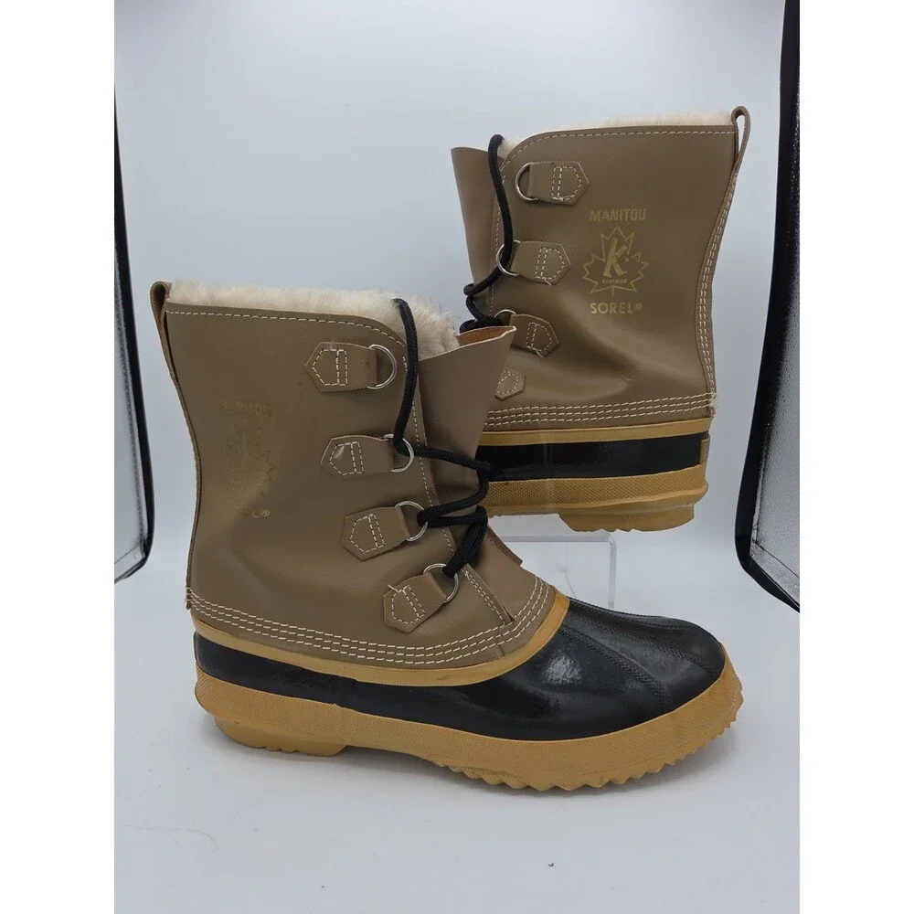 Sorel Manitou Kaufman Wool Waterproof Snow Rain Winter Boots Mens Size 11 EUC
